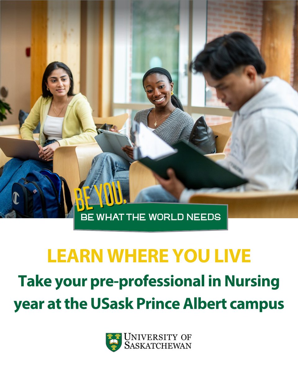 Take the first step towards your nursing journey and register for your pre-professional year in nursing.

Learn more at admissions.usask.ca/nursing.php