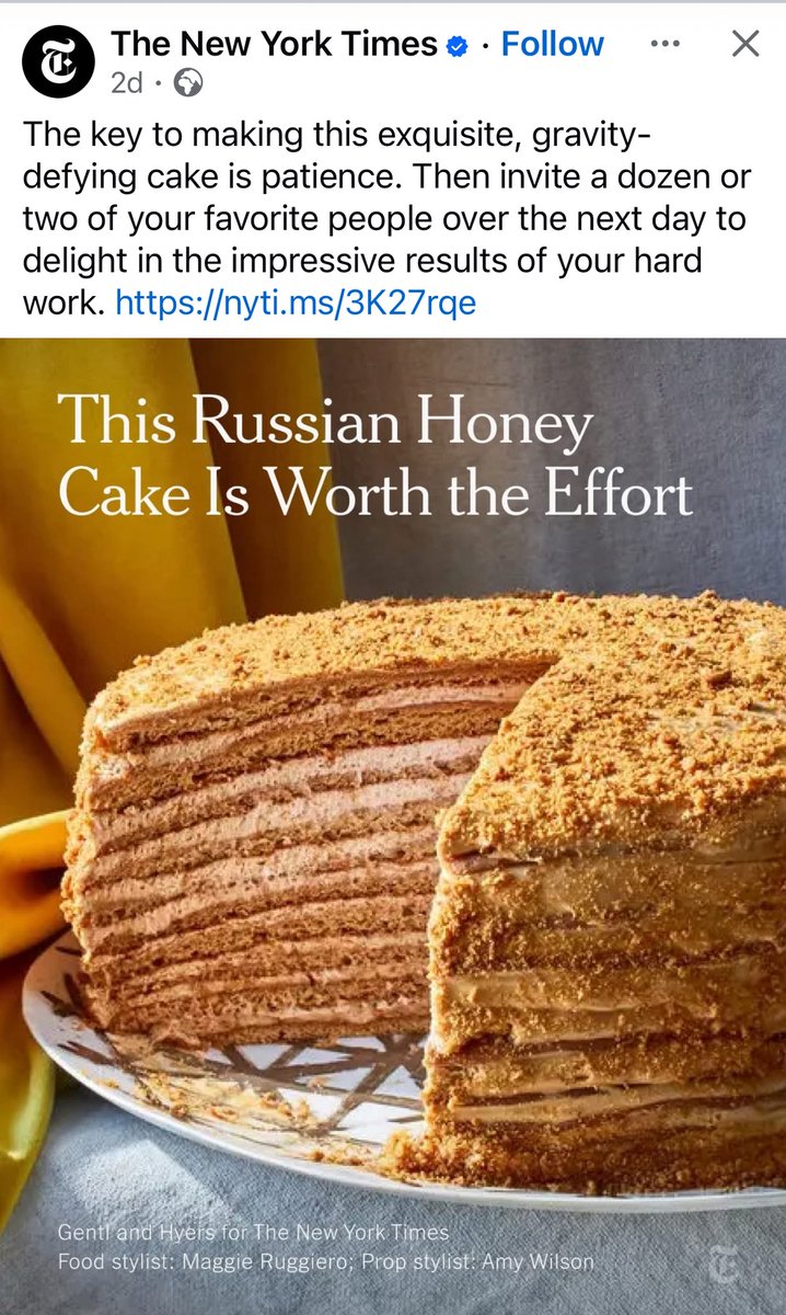 Sergiy Kyslytsya 🇺🇦 (@sergiykyslytsya) on Twitter photo Amazingly tasteless publication by the <a href="/nytimes/">The New York Times</a> as the honey cake hasn’t been russian but rather Jewish and of the countries and territories where Jews were settled. Certainly not in Russia where Cathrine decreed the pale of settlement to keep Jews away - in Ukraine, Poland, Amazingly tasteless publication by the <a href="/nytimes/">The New York Times</a> as the honey cake hasn’t been russian but rather Jewish and of the countries and territories where Jews were settled. Certainly not in Russia where Cathrine decreed the pale of settlement to keep Jews away - in Ukraine, Poland,