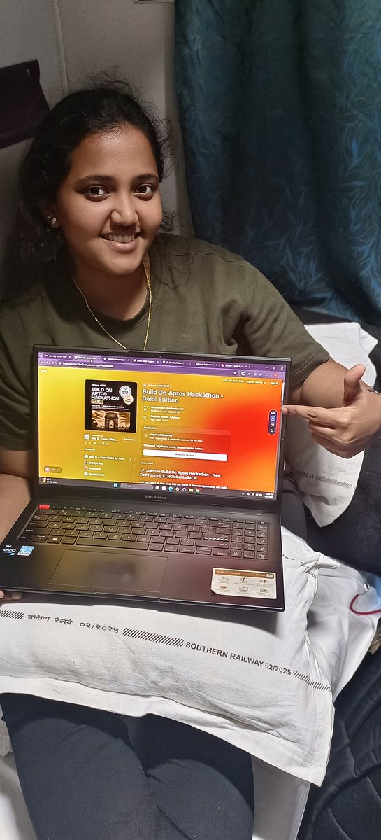Bhasyam_Amrutha's tweet image. 🚂 On our way from Vijayawada → Delhi (2000+ km!) for the Build On Aptos Hackathon during #ETHGlobalIndia! 🇮🇳

Excited to learn, build, and connect with amazing minds in the #MoveProgramming Delhi ecosystem. Let’s #BuildOnAptos together! 🚀

#AptosIndia #Web3 #RiseIn #Hackathon