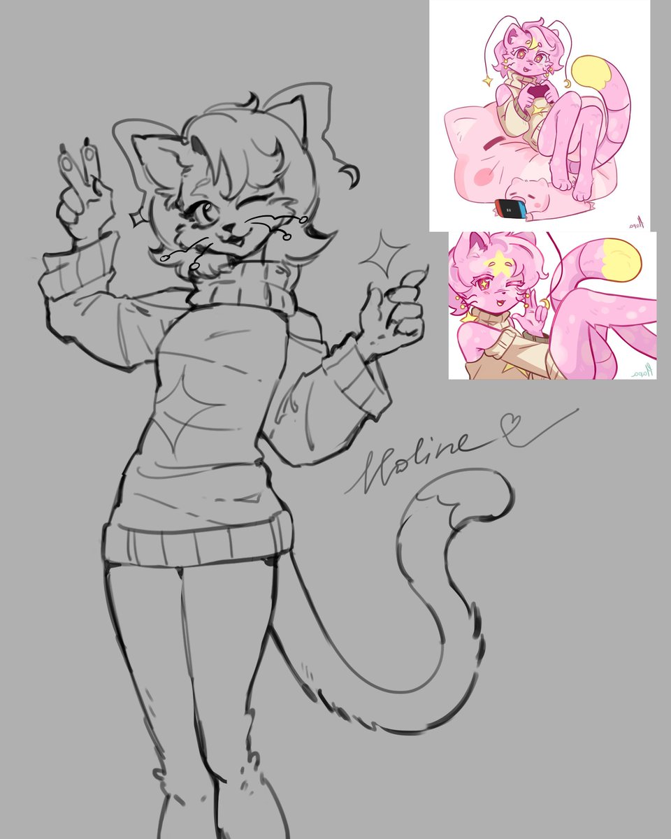 furry kitty girl sketch ! my first attempt 

#furry