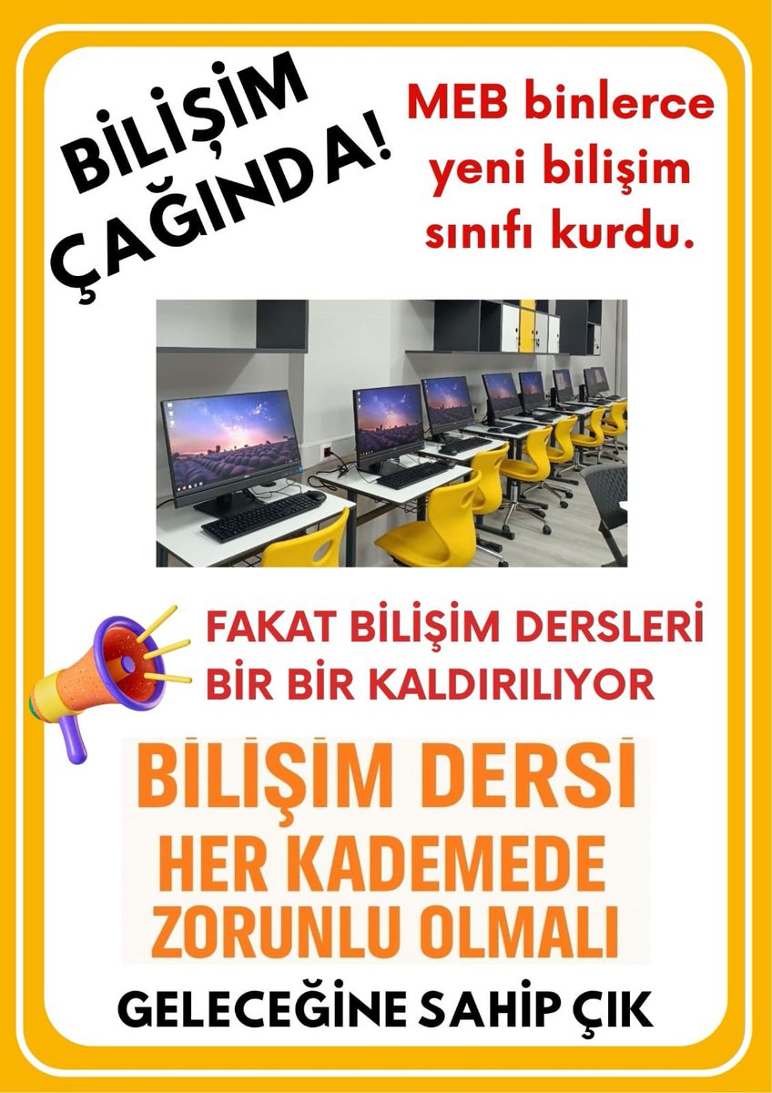 aysenbiricik's tweet photo. ⁠21. yüzyılda en kritik beceri bilişim teknolojileriyken, LGS ve YKS’de bilişim sorusu yok. Gençleri geleceğe hangi ölçütle hazırlıyoruz?
#LGSYKSdeBilişimSoruları https://t.co/RRj1W4hbqh