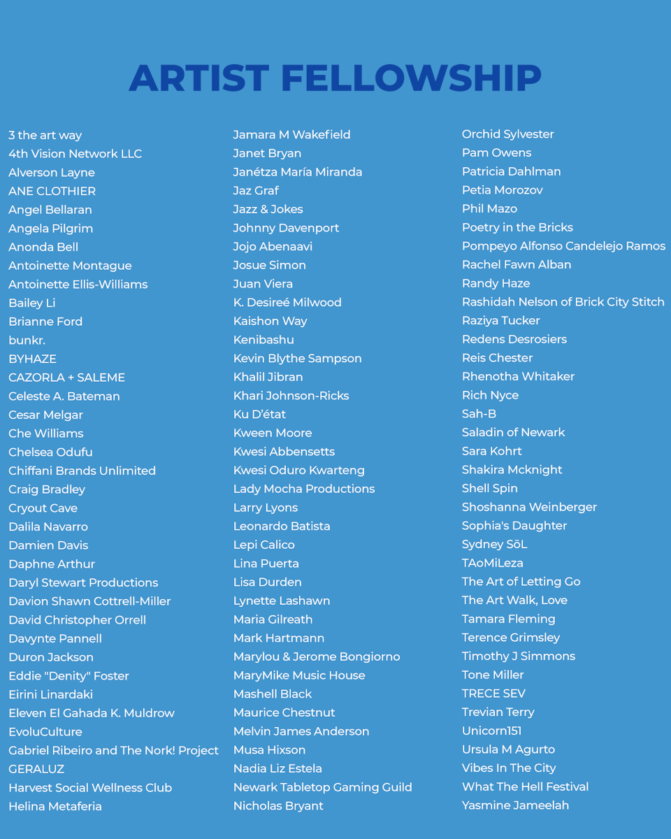 Mayor Baraka  announces the recipients of the 2025 Creative Catalyst Fund awards, providing artists &amp; cultural groups with flexible grant support in recognition of the immense social and economic value the creative sector brings to Newark.

Congratulations to our awardees!
