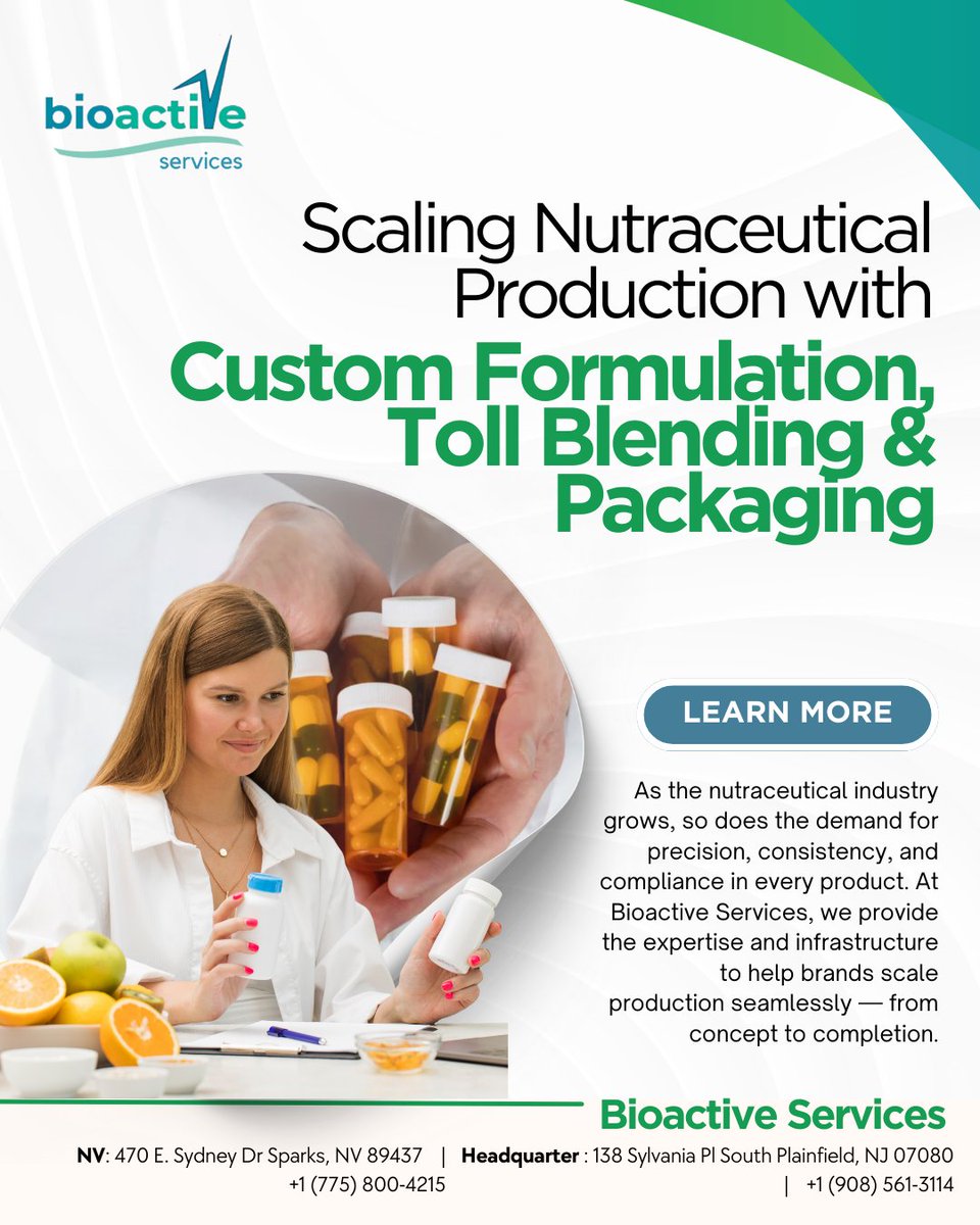Bioactiveserve's tweet image. Scaling Nutraceutical Production with Custom Formulation, Toll Blending &amp;amp; Packaging 🚀

Blog here: bioactive-resources.com/custom-formula…
Connect here 👉 linktr.ee/bioactiveservi…

#BioactiveServices #CustomFormulation #TollBlending #PackagingSolutions #SteamSterilization #Nutraceuticals
