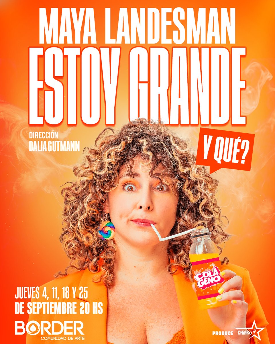 CABA📢
Sólo queda UNA función de la fiesta de <a href="/mayalandes/">Maya Landesman</a>
los jueves en <a href="/TeatroBorder/">Teatro Border</a>
¡Vení a pasarla increíble! 

📅Jueves 25 de septiembre - 20hs 
🎟️Entradas 👉bit.ly/3UsfLRP
<a href="/DaliaGutmann/">Dalia Gutmann</a>
