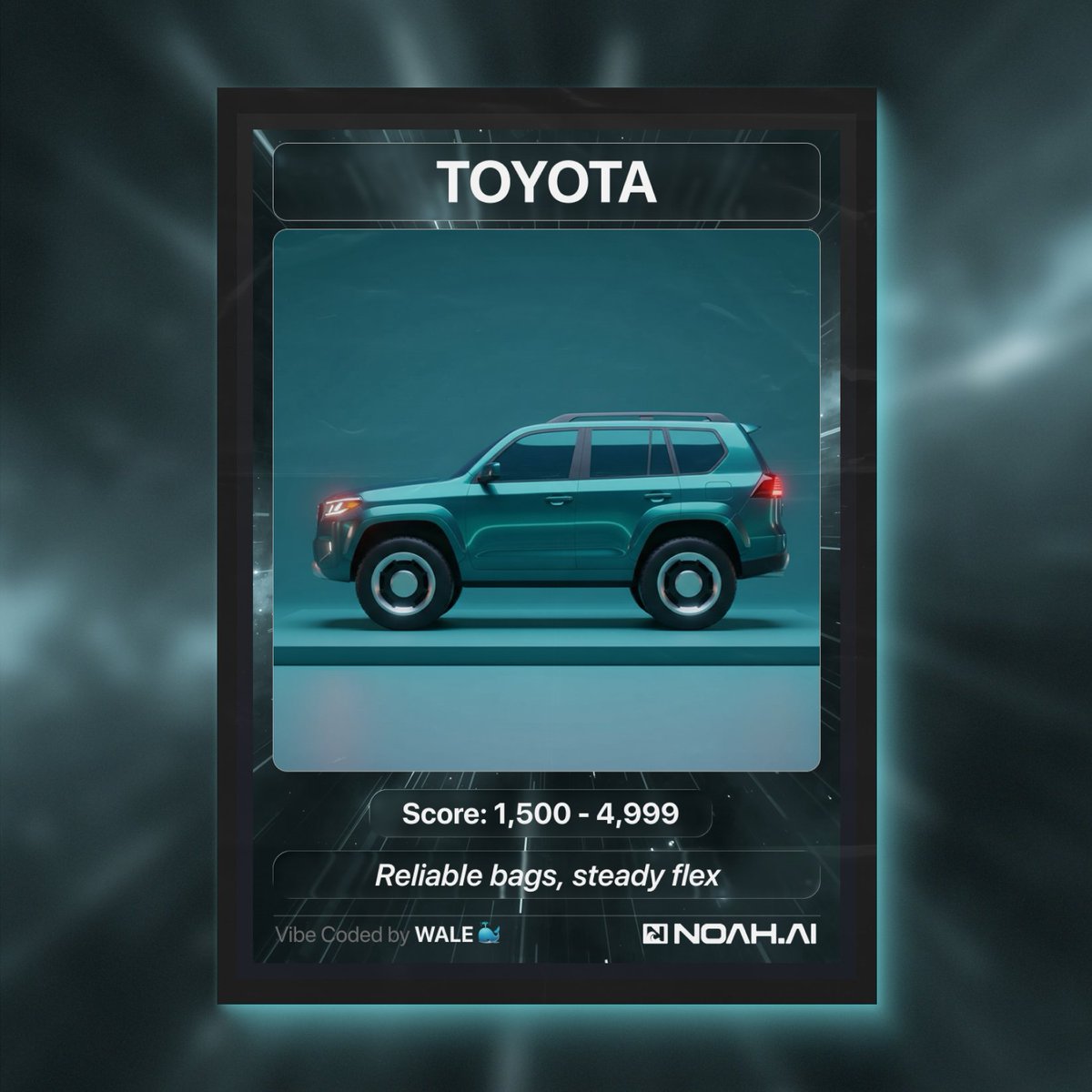 Zoro (@0xroronoaz) on Twitter photo Chat am I cooked? 🤔
Well I tried lambometer that I saw from Wale and I got the Toyota instead of a lambo. 😅
The point what I shared this is you can make a dApp in an hour like how Wale did. 
<a href="/TryNoahAI/">NoahAI</a> is what you're looking for! Chat am I cooked? 🤔
Well I tried lambometer that I saw from Wale and I got the Toyota instead of a lambo. 😅
The point what I shared this is you can make a dApp in an hour like how Wale did. 
<a href="/TryNoahAI/">NoahAI</a> is what you're looking for!