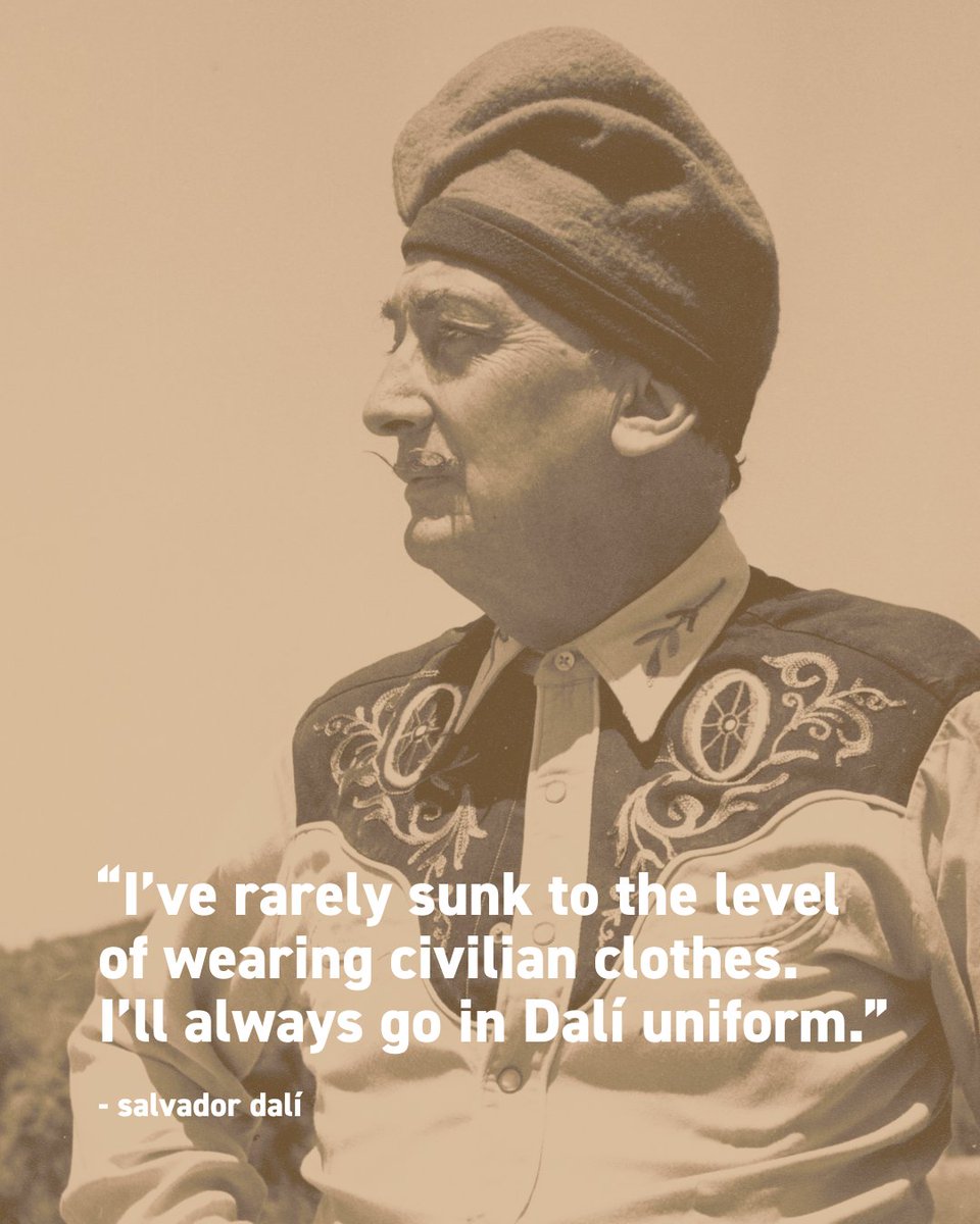TheDali's tweet image. wardrobe of wonder ✨ 

Dalí never separated life from art—even his wardrobe was part of his work. His “Dalí uniform” was another canvas for self-expression.

Do you think his bold style influenced the way he created?

#thedali #surreal #salvadorsays #dalimuseum #artmuseum