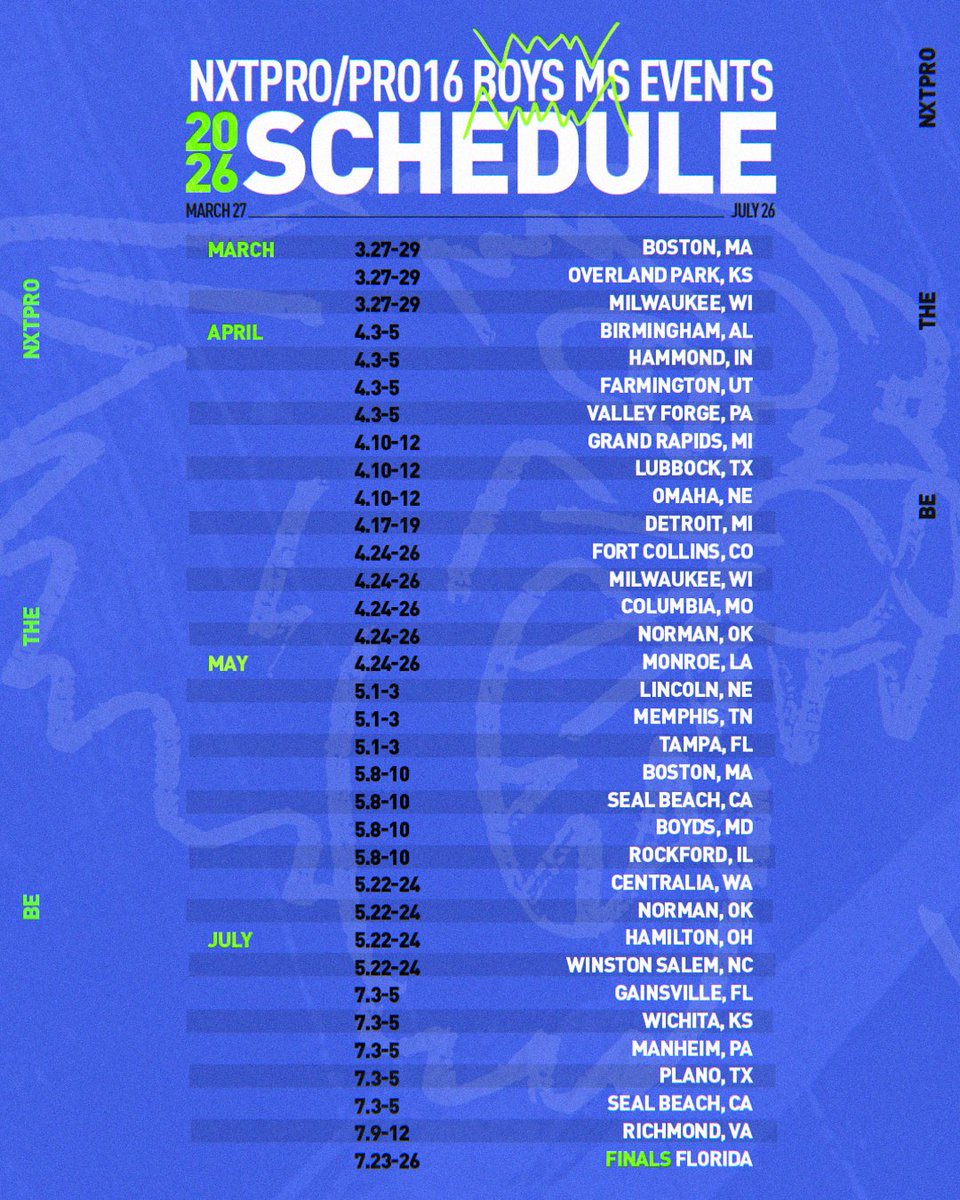 PRO16League's tweet image. Boys HS and MS schedule drop 🫳
Link ⬇️ to apply!
nxtprohoops.com/circuit-applic…