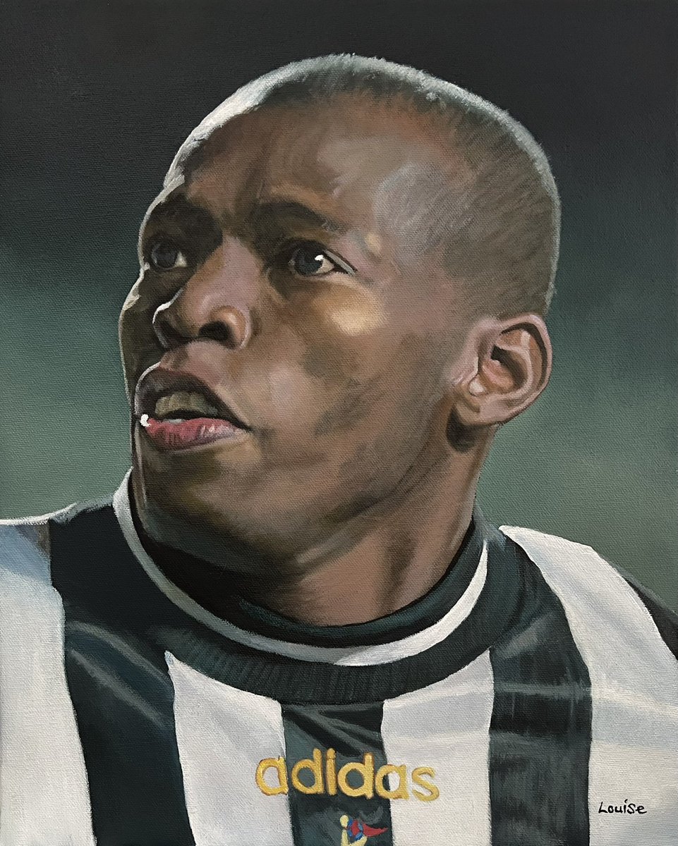 My painting of <a href="/TinoasprillaH/">Faustino Asprilla</a> for the <a href="/Topps_UK/">Topps UK</a> UEFA Living Set ⚫️⚪️👩‍🎨 

👉 uk.topps.com/products/faust…