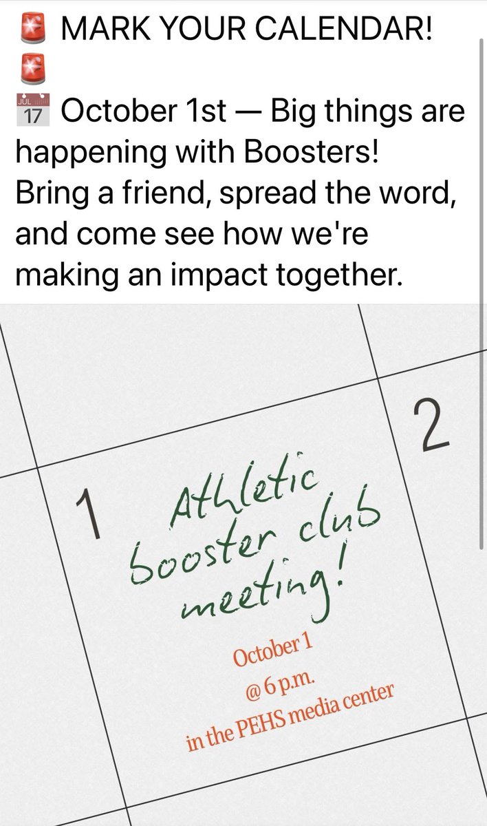 PEHS Boosters tweet media