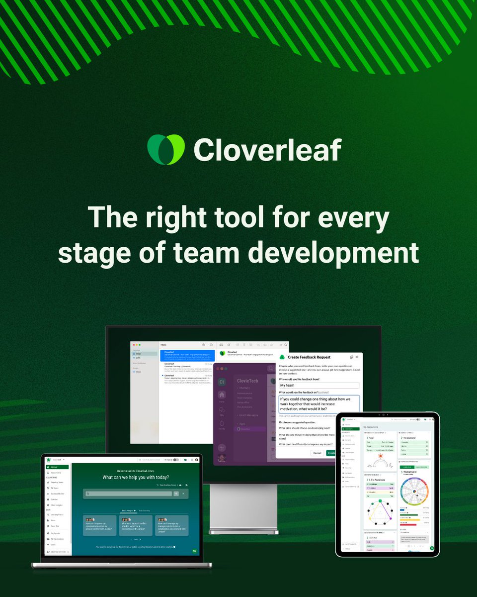 👉 Cloverleaf Connect, Assess, and Coach — a suite of tools designed to empower every individual with the personalized coaching they need, when they need it.

Our co-founders Darrin and Kirsten share the full vision in our new manifesto → cloverleaf.me/blog/future-of…