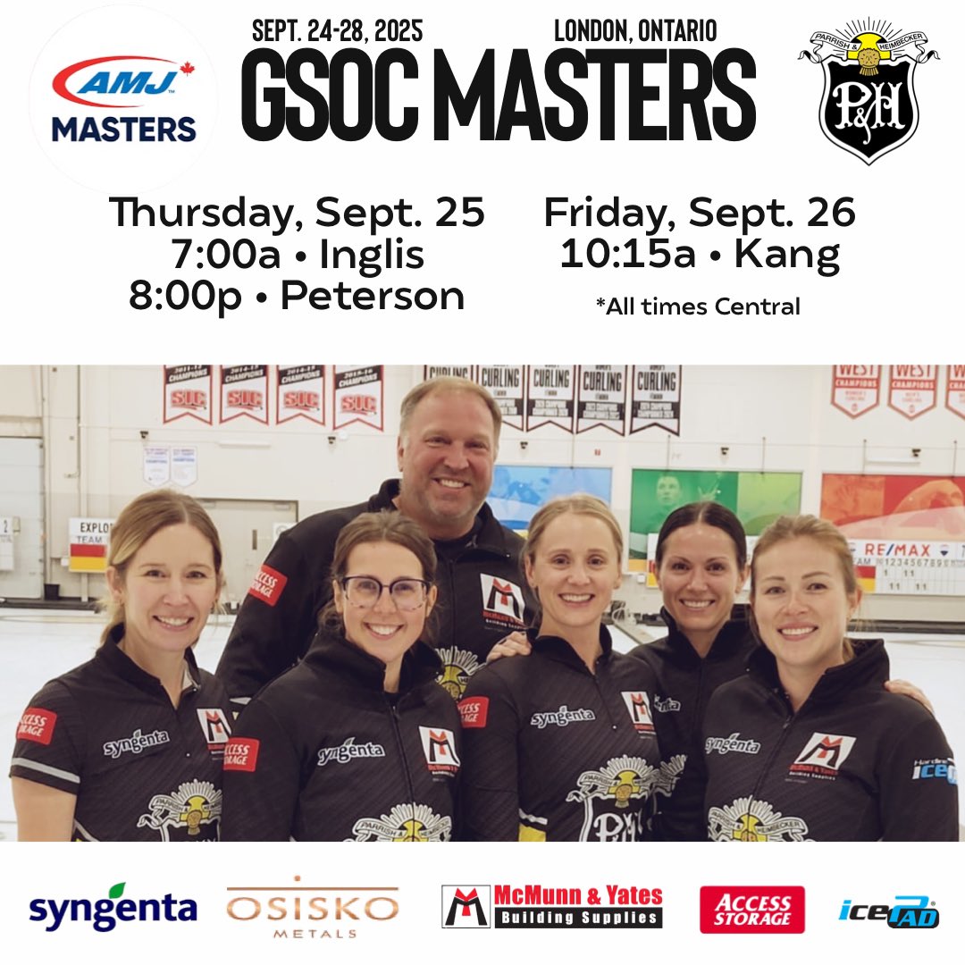 Team Lawes (@teamklawes) on Twitter photo First <a href="/grandslamcurl/">Grand Slam of Curling</a> event of the season is this week! 
We are competing in the AMJ Masters (Tier 2) in London, Ontario and our first game is Thursday morning. 
Details/tickets: thegrandslamofcurling.com/events/masters…
#TeamLawes First <a href="/grandslamcurl/">Grand Slam of Curling</a> event of the season is this week! 
We are competing in the AMJ Masters (Tier 2) in London, Ontario and our first game is Thursday morning. 
Details/tickets: thegrandslamofcurling.com/events/masters…
#TeamLawes