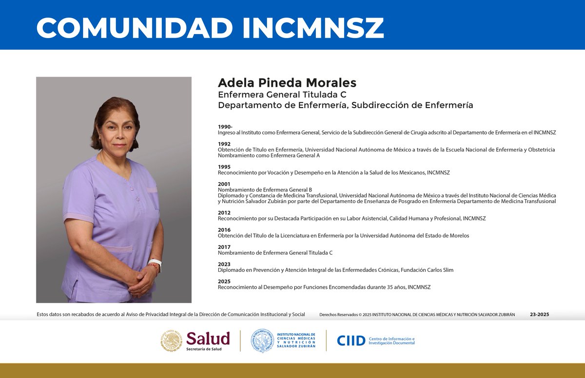 incmnszmx's tweet photo. #INCMNSZ #CIID #ComunidadINCMNSZ https://t.co/R0tRILOwdj