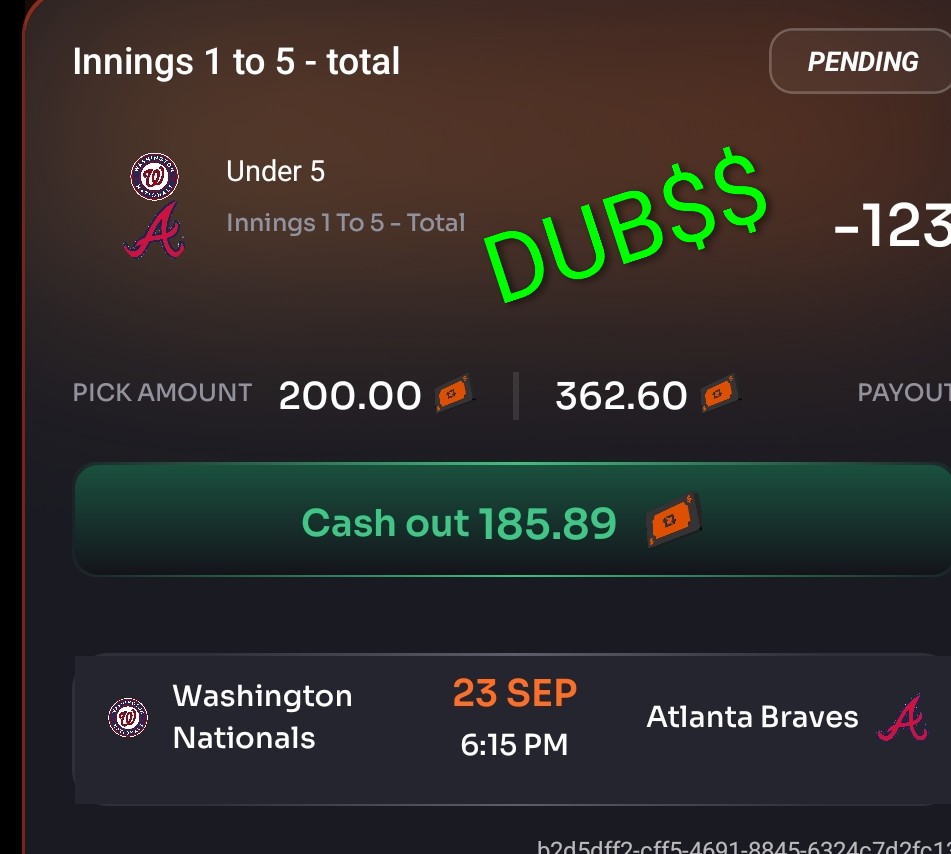 BraydenBets40's tweet photo. YOU THINK SWERVE I THINK!!
DUB$$$$"

#BETS #Dubs #MLB #GameDay #Playoff #GamblingX https://t.co/bE6IhEJLAl