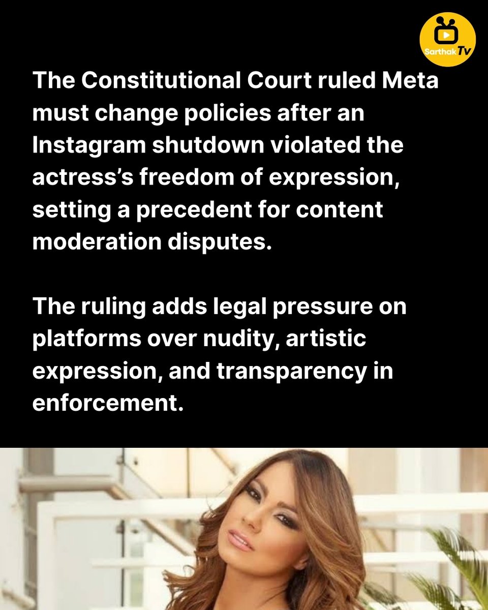SarthakTv's tweet image. Colombia’s Court vs Meta: Free Speech Victory

 In a landmark decision, Colombia’s top court ordered Meta to restore actress Esperanza Gomez’s account, citing freedom of expression protections. 

#Sarthaktv #ColombiaNews #Meta #SocialMediaRights #FreeExpression #WorldAffairs