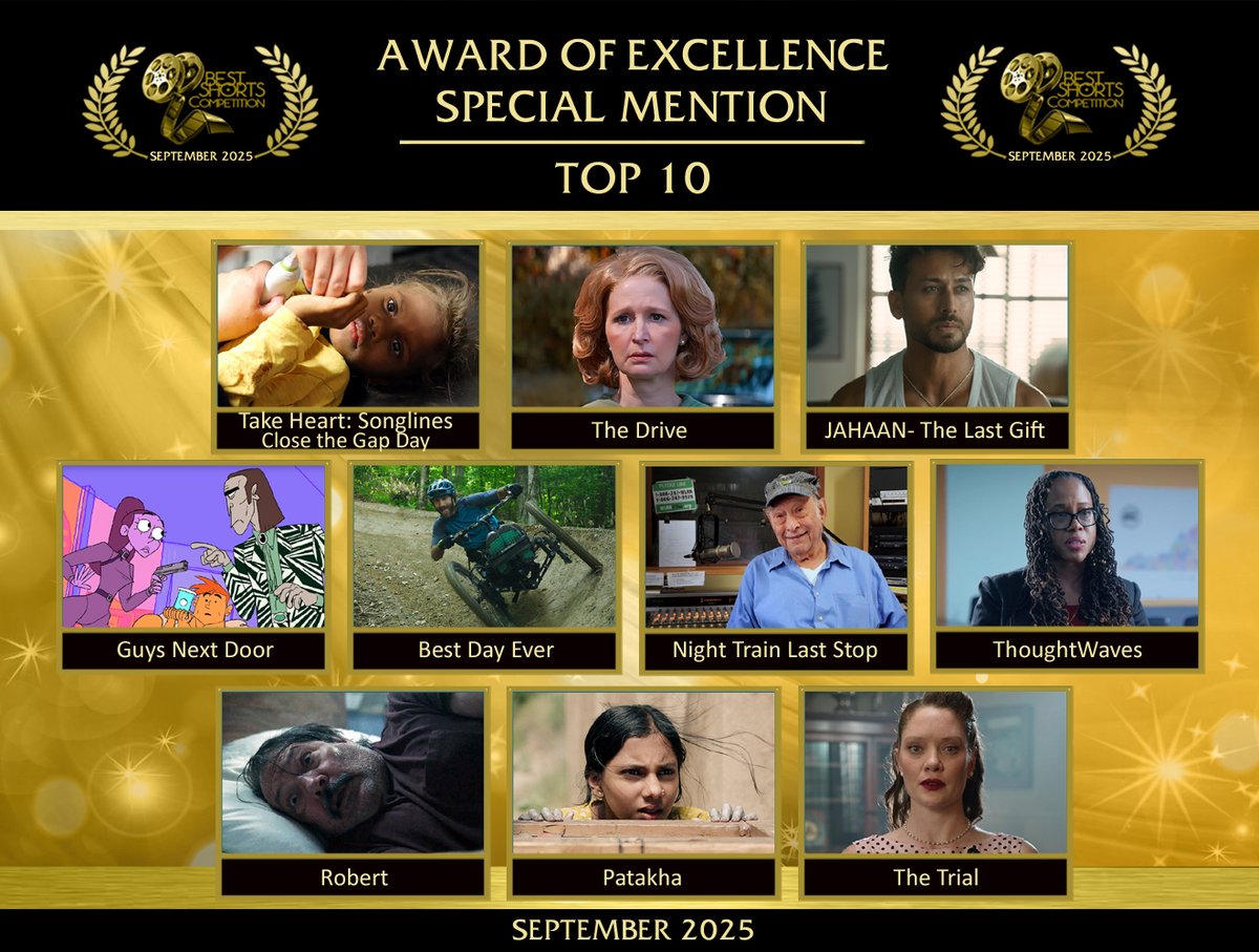 bestshorts's tweet image. Congrats to the AWARD OF EXCELLENCE ‘Special Mention’ winners - the TOP TEN of the competition! These pieces set the standard for excellence, inspiring and impressing ! Your dedication &amp;amp; originality are the unforgettable highlights of the competition.
BestShorts.net