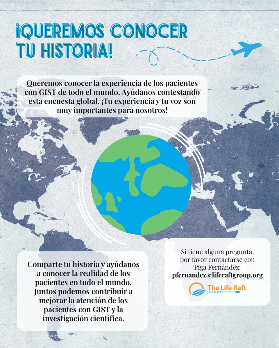 ¡Tu voz importa!🌎 Queremos conocer la experiencia de los pacientes con GIST en todo el mundo. Junto a The Life Raft Group estamos impulsando esta encuesta global para mejorar la atención y la investigación en cáncer. 

Responde Aquí: bit.ly/GlobalPatientS… 

 #TheLifeRaftGroup
