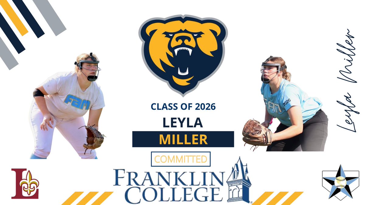 We are beyond excited to announce 2026 3B/1B Leyla Miller has committed to play at Franklin College!! We are so proud of all the work she has put in and is very deserving of this opportunity!! Can’t wait to see all she accomplishes on and off the field!! <a href="/IN_BAMFAM/">Baseball/Fastpitch Academics Midwest</a>