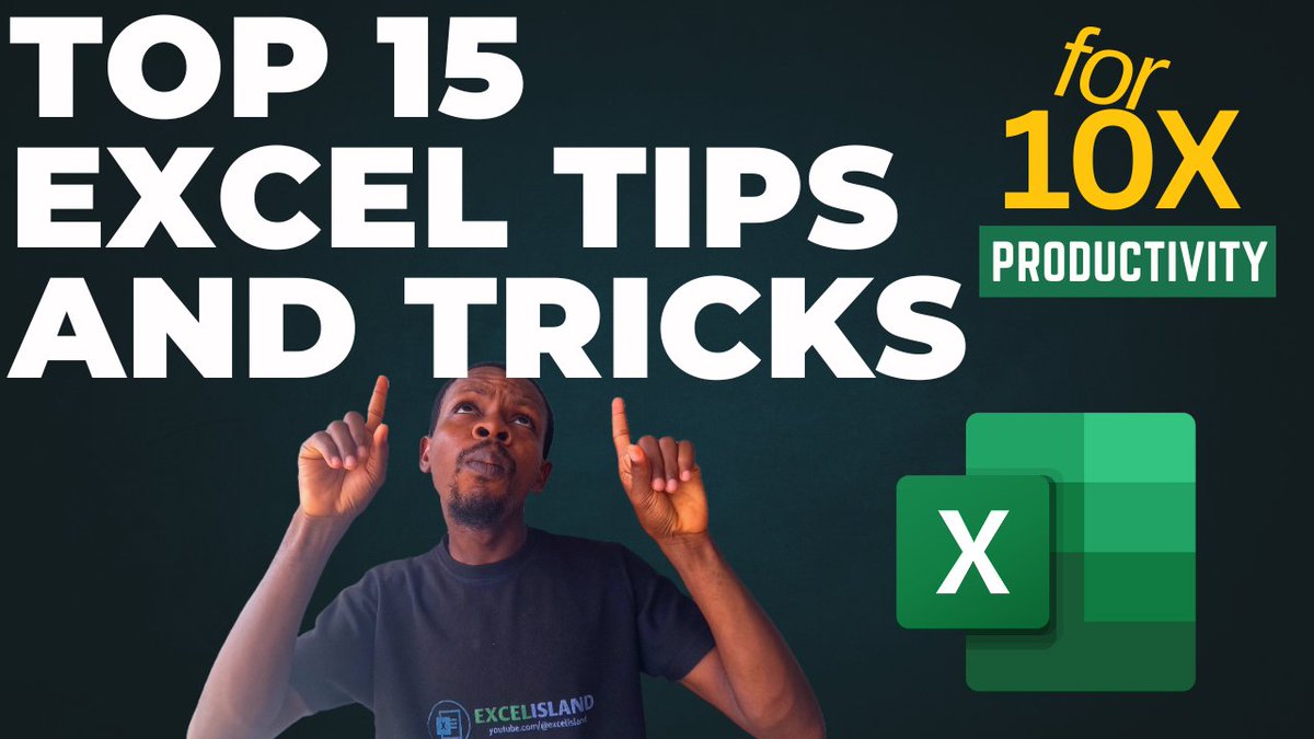 abatansheriff's tweet image. Unlock the Top 15 Excel Tips and Tricks Nobody Talks About that will completely transform the way you work in Excel! 🤯
Watch here: youtu.be/xrWhIPw4m8g
#exceltips #exceltricks #excelproductivity #excelhacks