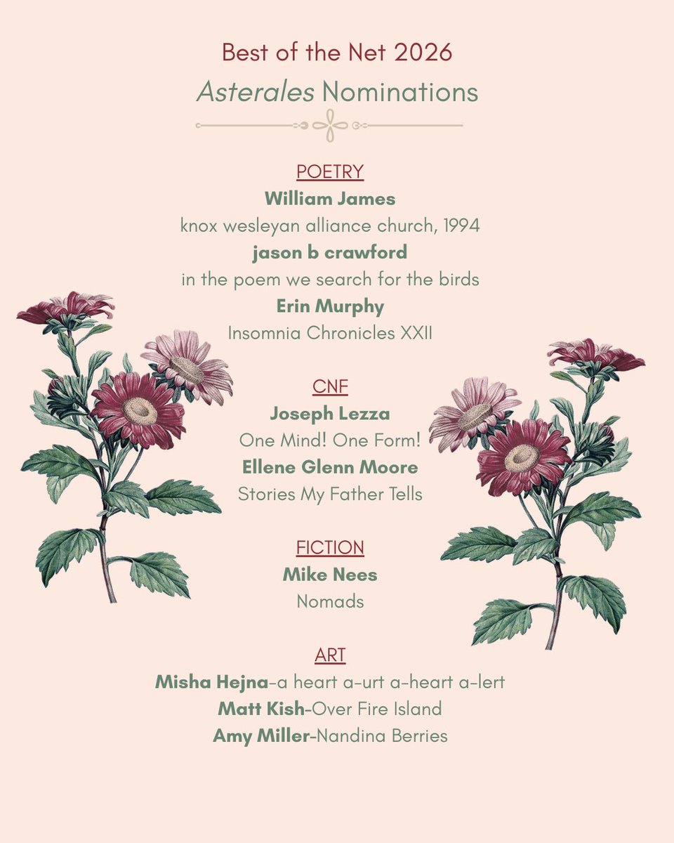 Thrilled to announce our very first Best of the Net nominees! You can check them all out in our archive!