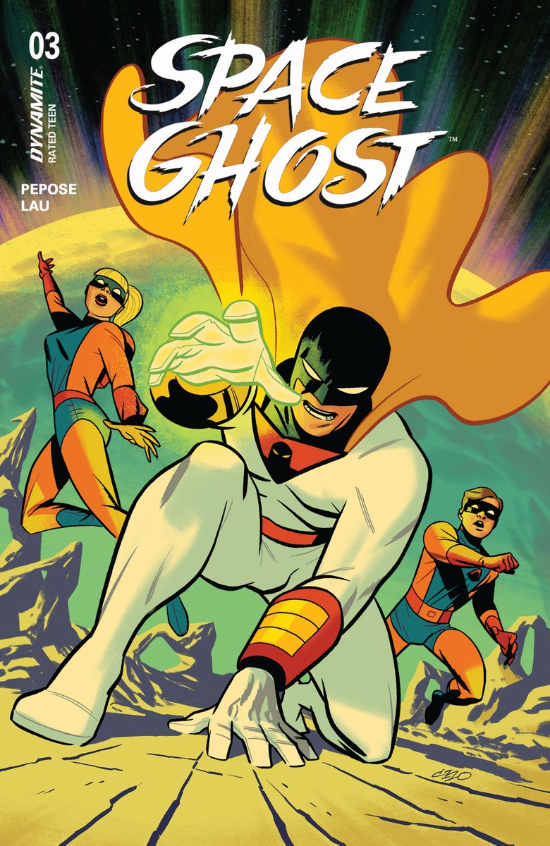 DynamiteComics's tweet image. In stores this week, Space Ghost Vol 2 #3 with covers by Francesco Mattina, Jae Lee, Michael Cho and Bjorn Barends.

#spaceghost #davidpepose #jonathanlau #francescomattina #jaelee #michaelcho #bjornbarends

dynamite.com/htmlfiles/view…