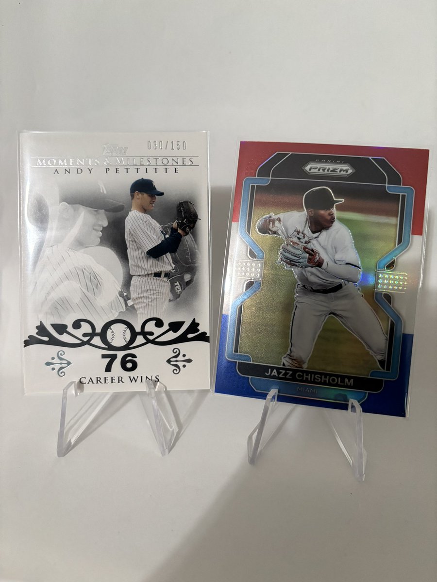 Newbacher_'s tweet photo. Dinger Tuesday, let’s do a giveaway to celebrate! Must be following and repost this for a chance to win. 

Jazz RWB and Andy Pettitte /150 

Let’s go Yanks! Comment who hits a home run tonight below! 

@CardPurchaser https://t.co/JwAE6MtKHm