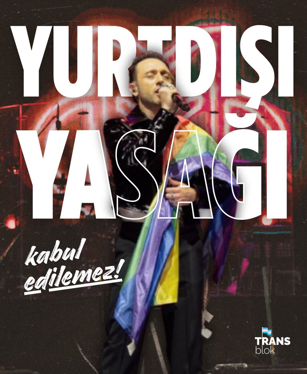 TransBlok_'s tweet image. Sanat susturulamaz!
Mabel Matiz’e getirilen yurtdışına çıkış yasağı, sadece bir sanatçıya değil; ifade özgürlüğüne, kültüre ve özgür sanata vurulmuş zincirdir.

Sanatı değil, yasakları kaldırın! ✊✨
#MabelMatiz #ÖzgürSanat