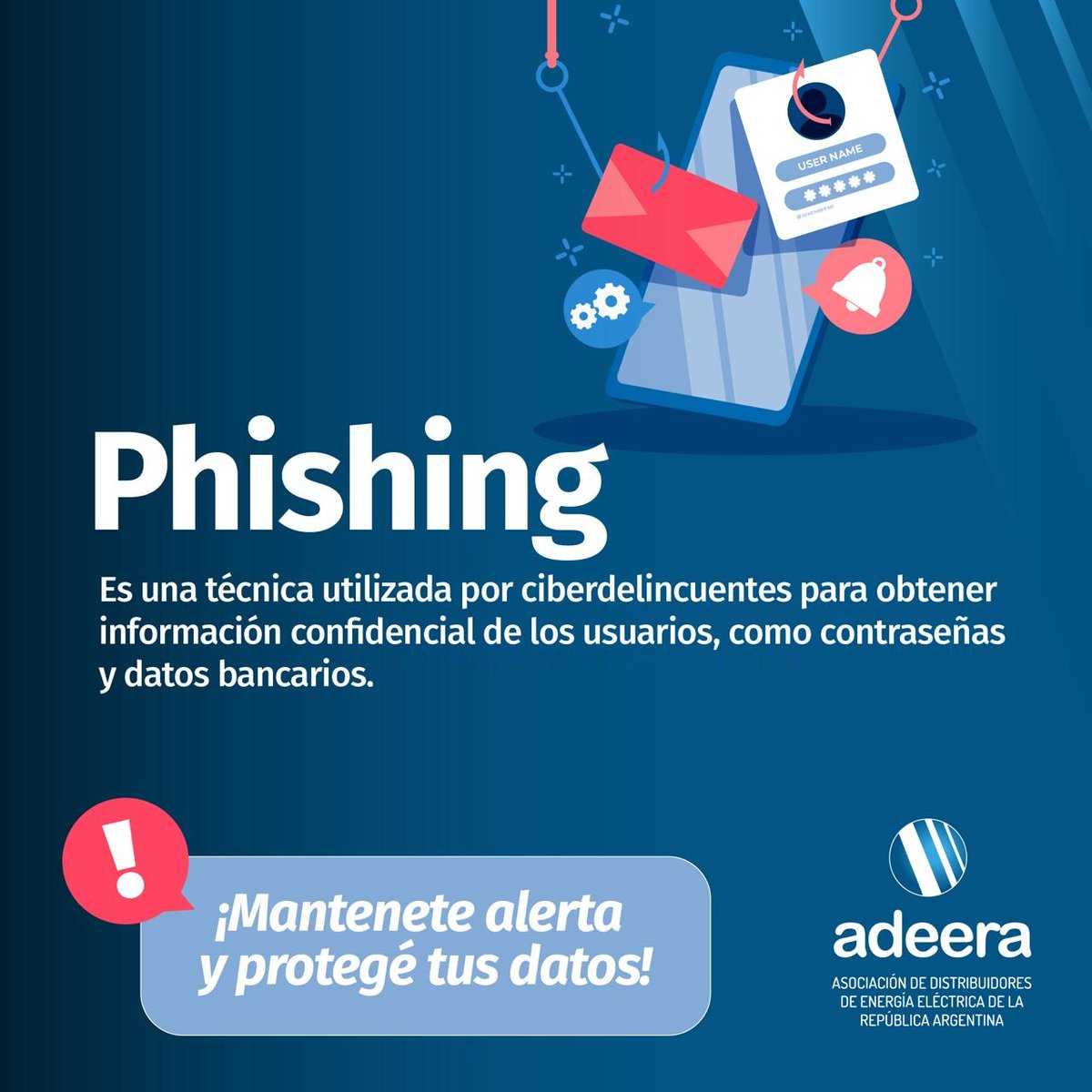 Alerta Phishing: no compartas contraseñas, códigos o datos de tus tarjetas por mail o llamadas telefónicas. Verificá remitentes, revisá los enlaces y usá siempre los canales oficiales de las distribuidoras.

¡Protegé tus datos!
