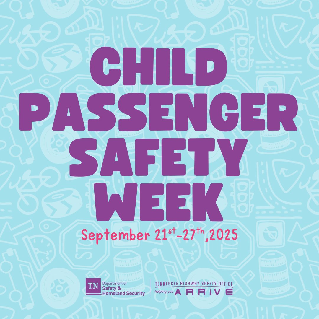 It’s Child Passenger Safety Week! This week is all about helping
families keep kids safe on the road. Check your child's seat, learn the
latest safety tips, and find resources at CarSeatSafety.Kids
#TNCPSWeek #CPSWeek