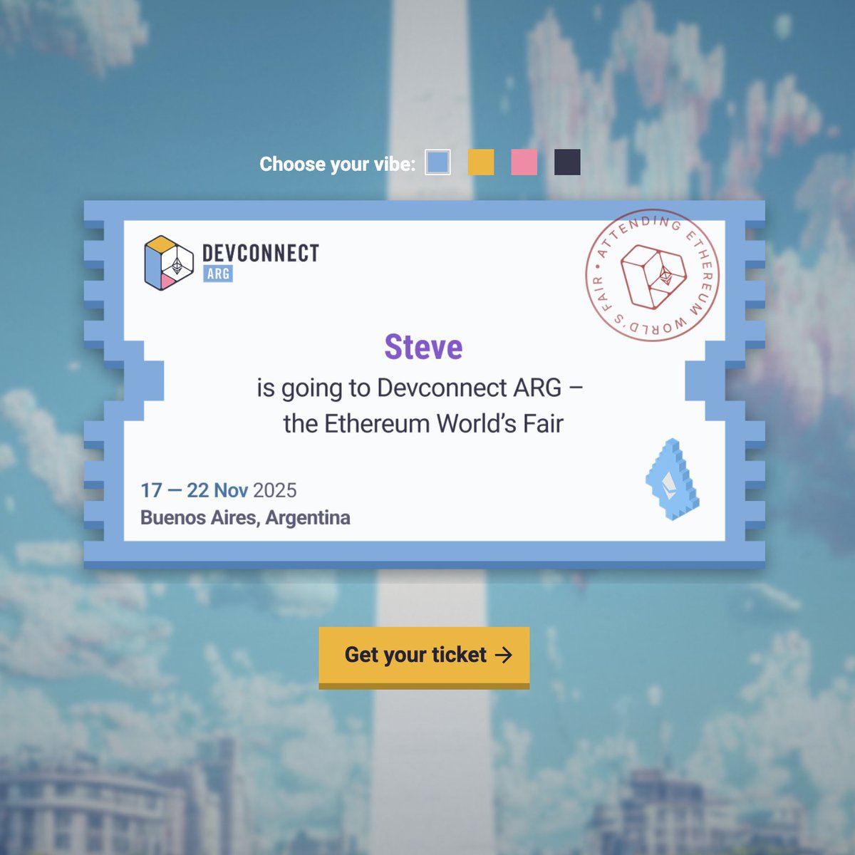 Gracias a <a href="/marketersweb3/">MKT Community 🚀</a> y <a href="/EFDevcon/">Ethereum Devcon</a> estaré en BS para este super evento.

Seré parte del encuentro más importante de blockchain y cripto más importante del mundo.

#devconnectarg #devcon2025