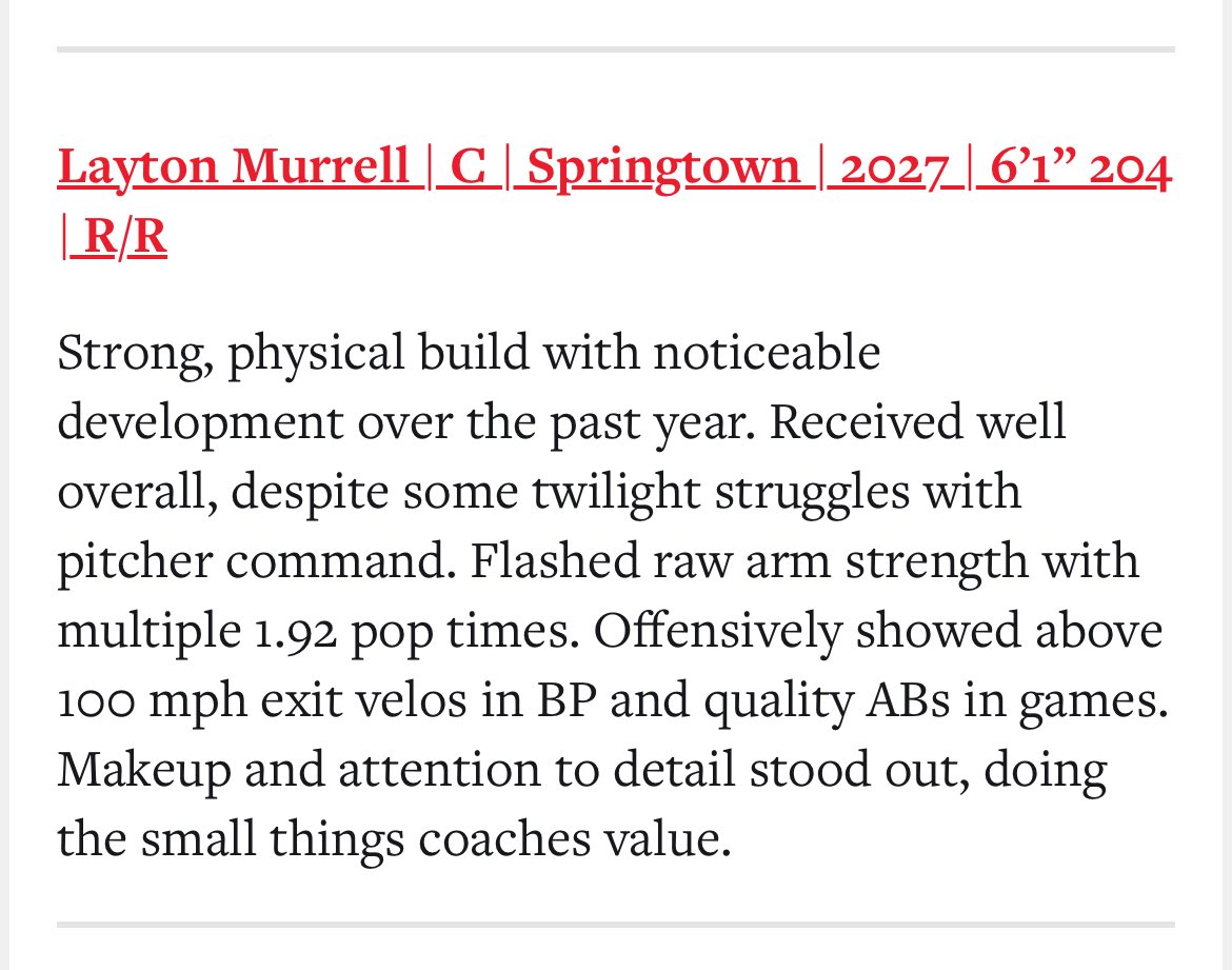 Layton murrell (@murrelllayton3) on Twitter photo Thank you for the kind wordsโผ๏ธ Canโt wait to see where I will end up and striving to keep getting betterโผ๏ธ <a href="/MSemlerPBR/">Max Semler</a> <a href="/PBRGreen_/">Ben Green</a> <a href="/PrepBaseball_TX/">Prep Baseball Texas</a> <a href="/KilgoKyle27/">Kyle Kilgo</a> <a href="/follow_cobras/">Cooperstown Cobras</a> Thank you for the kind wordsโผ๏ธ Canโt wait to see where I will end up and striving to keep getting betterโผ๏ธ <a href="/MSemlerPBR/">Max Semler</a> <a href="/PBRGreen_/">Ben Green</a> <a href="/PrepBaseball_TX/">Prep Baseball Texas</a> <a href="/KilgoKyle27/">Kyle Kilgo</a> <a href="/follow_cobras/">Cooperstown Cobras</a>