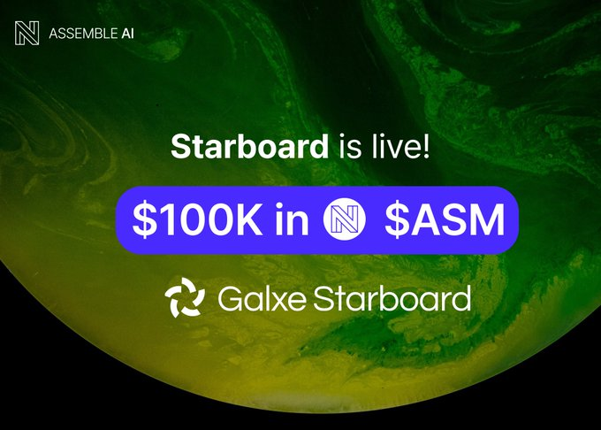 Yeasin_Alii's tweet photo. 🌌 Assemble AI Galxe Starboard is LIVE! 
💰 $100K in $ASM tokens up for grabs! 

Share crypto insights, analysis, or memes to climb the
 leaderboard &amp; earn #Aura.

🚀 Join now: https://t.co/ZffpJMtRe7 

#Web3 #GalxeStarboard #AssembleAI @Assemble_io https://t.co/JEI9V5BZA0