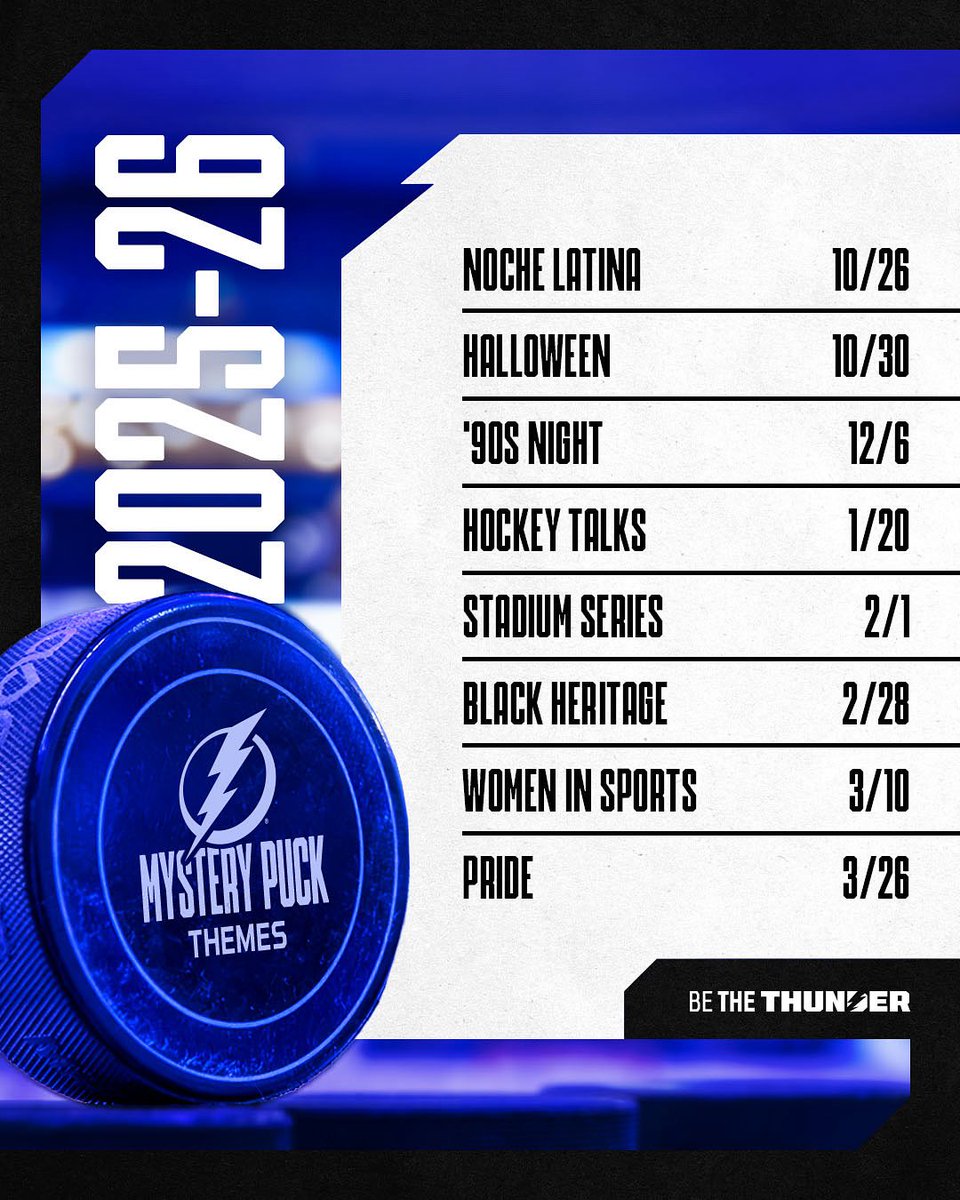 ⚡ Mystery Puck fans, it's that time! ⚡ The 2025-26 Mystery Puck schedule is  here! Stay tuned for the design reveals \u0026 links for online purchase closer  to each game date. Don't, image size:960x1200
