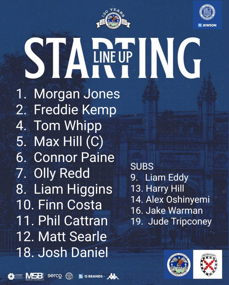 Here’s how we line up against <a href="/AFCSTAUSTELL/">AFC St Austell</a> this evening:

<a href="/swsportsnews/">South West Sports News</a>
