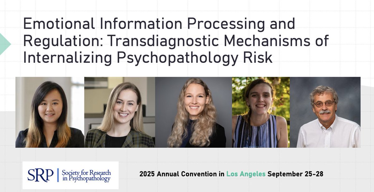 DrAlainnaWen's tweet image. ‼️Can’t believe SRP 2025 is in just a few days! Very excited to be co-chairing a symposium on emotional processing and regulation as transdiagnostic mechanisms for internalizing psychopathology. Come check out this fantastic panel of speakers this Sunday! 🌟
 @srp_science