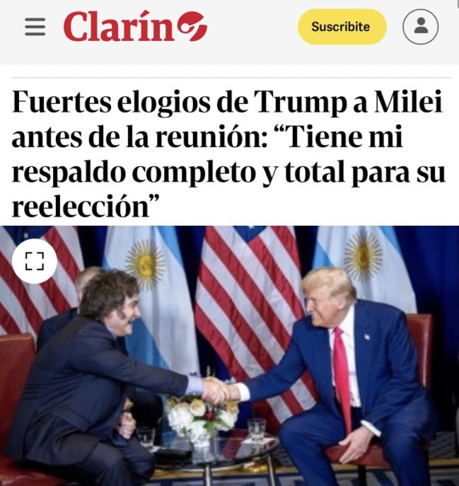 Mientras los argentinos no llegan a fin de mes y rechazan en las urnas el ajuste más grande de la historia, Trump pide la reelección de Milei y se convierte en su jefe de campaña.

Es evidente que no gobierna para los argentinos.

Quiere endeudarnos, empobrecernos y entregarnos.