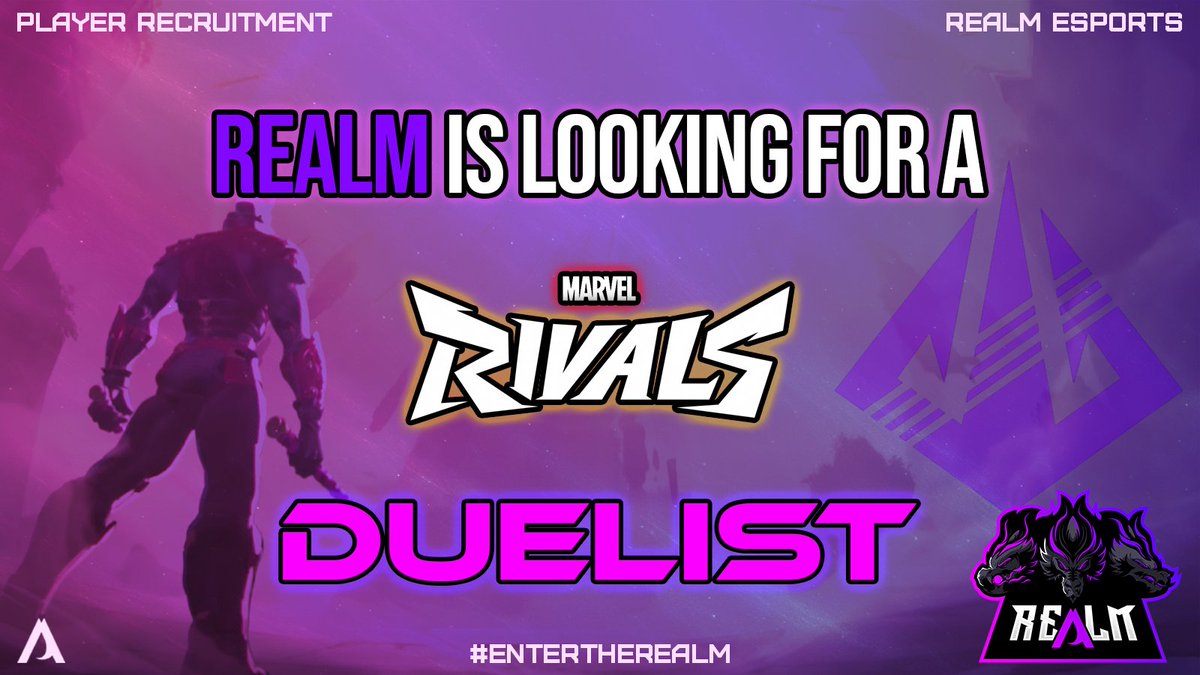 Realm_GG's tweet image. 📷 LF Marvel Rivals Player (NA PC) | DPS | Cel 3+ Peak | Avg Celestial 3 team | Req: Eng, Flex, Decent hero pool | DM @Navy1James

#esports #marvelrivals #gaming #entertherealm