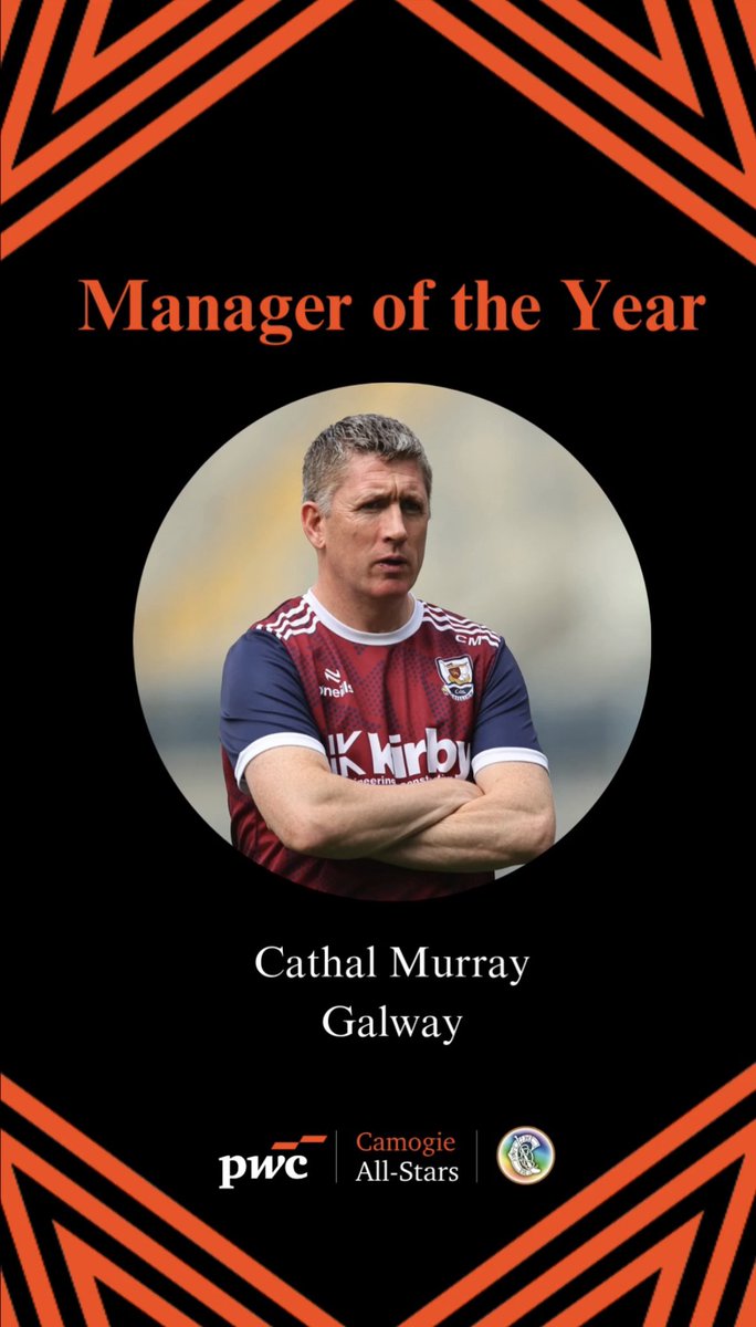 Congrats to our very own Cathal Murray who  has been named camogie manager of the year for 2025! 

Cathal had an extremely successful year leading Galway to All Ireland Senior and U23A glory! Well deserved Cathal.  

He will be presented with his award on the 15th of November!