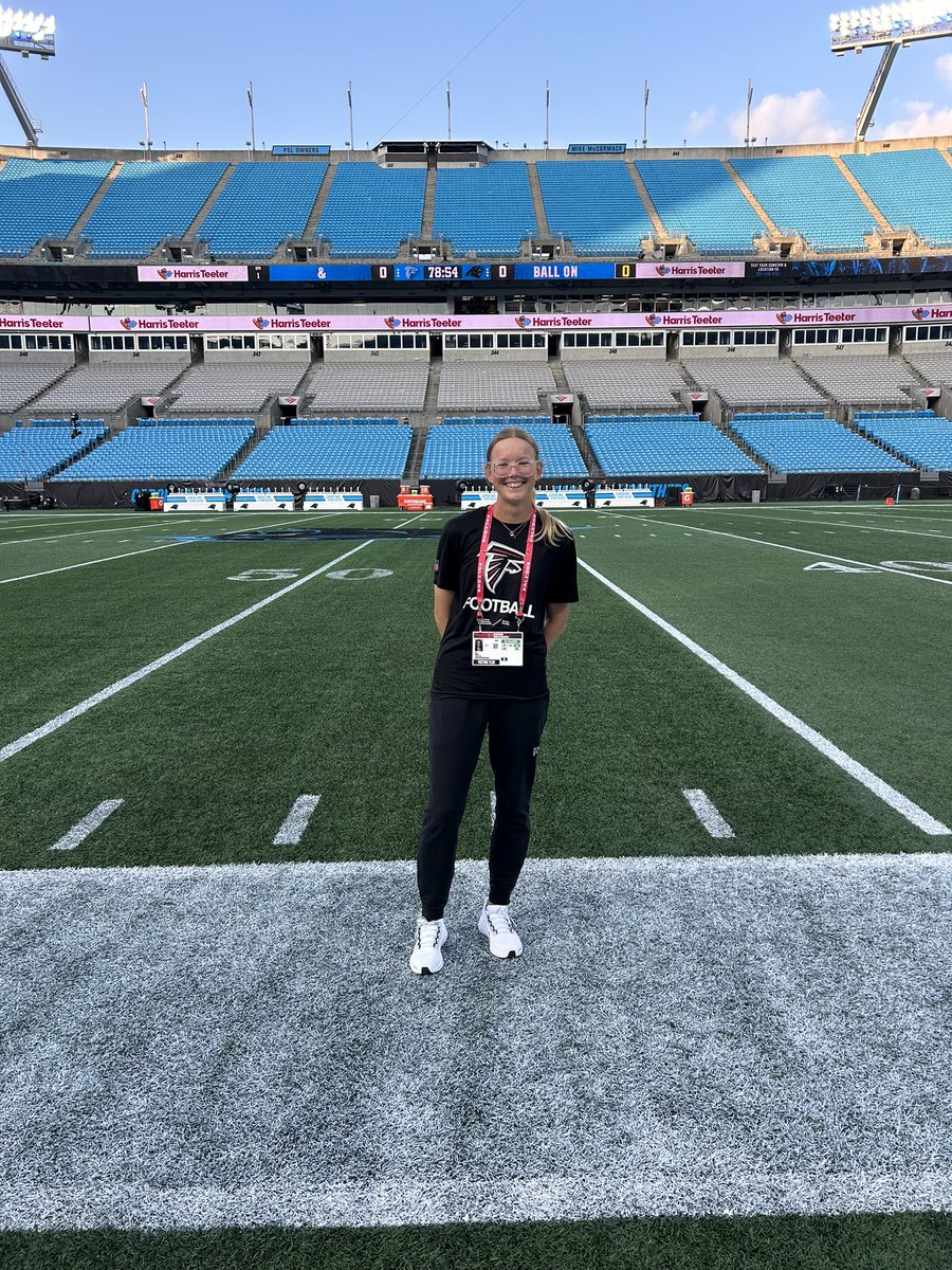 The difference two years can make:

Dec 2023: watching the Falcons play the Panthers in Carolina (from the nosebleeds!)

Sept 2025: working with the Falcons as they play the Panthers in Carolina