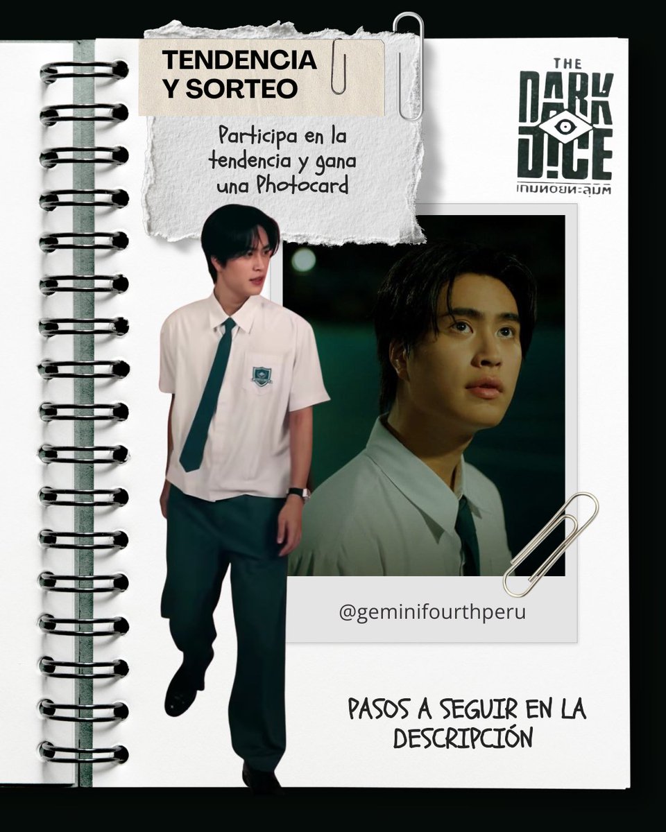 Buenas tardes KhunNoos 💖

Lxs invitamos a participar de nuestra actividad de tendencia en X cada miércoles. Podrán participar del sorteo de una photocard original de Gemini 💗

#TheDarkDiceSeries

Grupo de WhatsApp de la dinámica: chat.whatsapp.com/BF9LO3cPiy38Op…