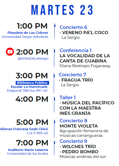 HOY en el séptimo encuentro de músicas colombianas de la <a href="/USergioArboleda/">Universidad Sergio Arboleda | #SergistaSiempre</a> <a href="/ArtesDeLaSergio/">Escuela de Artes de La Sergio</a> #ECO7