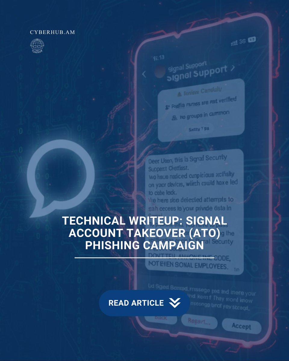 👺 A #threat actor (TA) is currently engaged in a #phishing campaign on #Signal aimed at hijacking user accounts. The #attack vector is social engineering, not a technical vulnerability within the Signal protocol or application.
➡️  mdi.am/url/r/dDbwU7