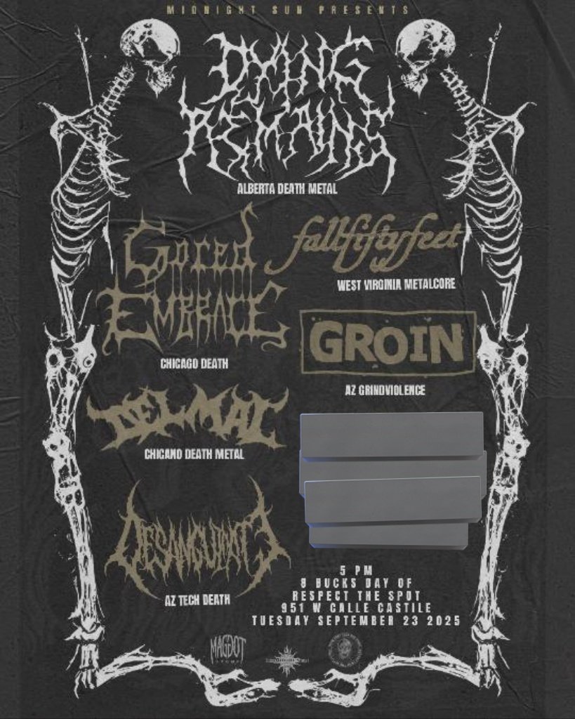 I always knew the Rapture would look lik a 6 band predominantly death metal bill in Tuscon Arizona on a Tuesday