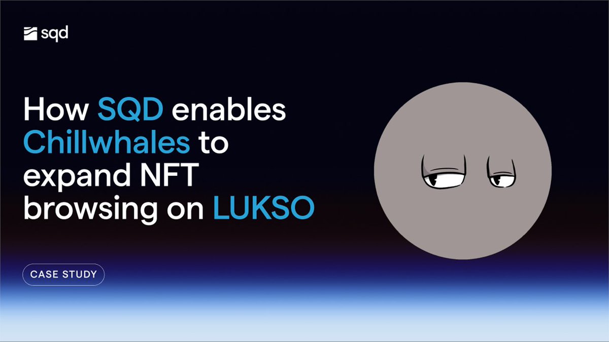 helloSQD's tweet image. chillwhales needed sub-second, cross-profile NFT browsing on LUKSO. 

Legacy indexers couldn’t keep up. SQD did.

“Building anything complex or fast-moving on LUKSO? SQD is the indexing partner to trust.”