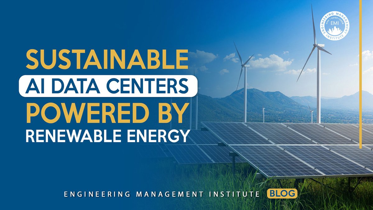 EngMgtInstitute's tweet image. 🔥 #Sustainable AI Data Centers: Powering the Future Responsibly. In this week’s #EMIBlog, Chuck Miller, CEO of NgenX Energy, explains how modular construction + renewables like solar & microgrids cut costs & carbon in #AI #infrastructure. 👉 Read here: bit.ly/4nje860