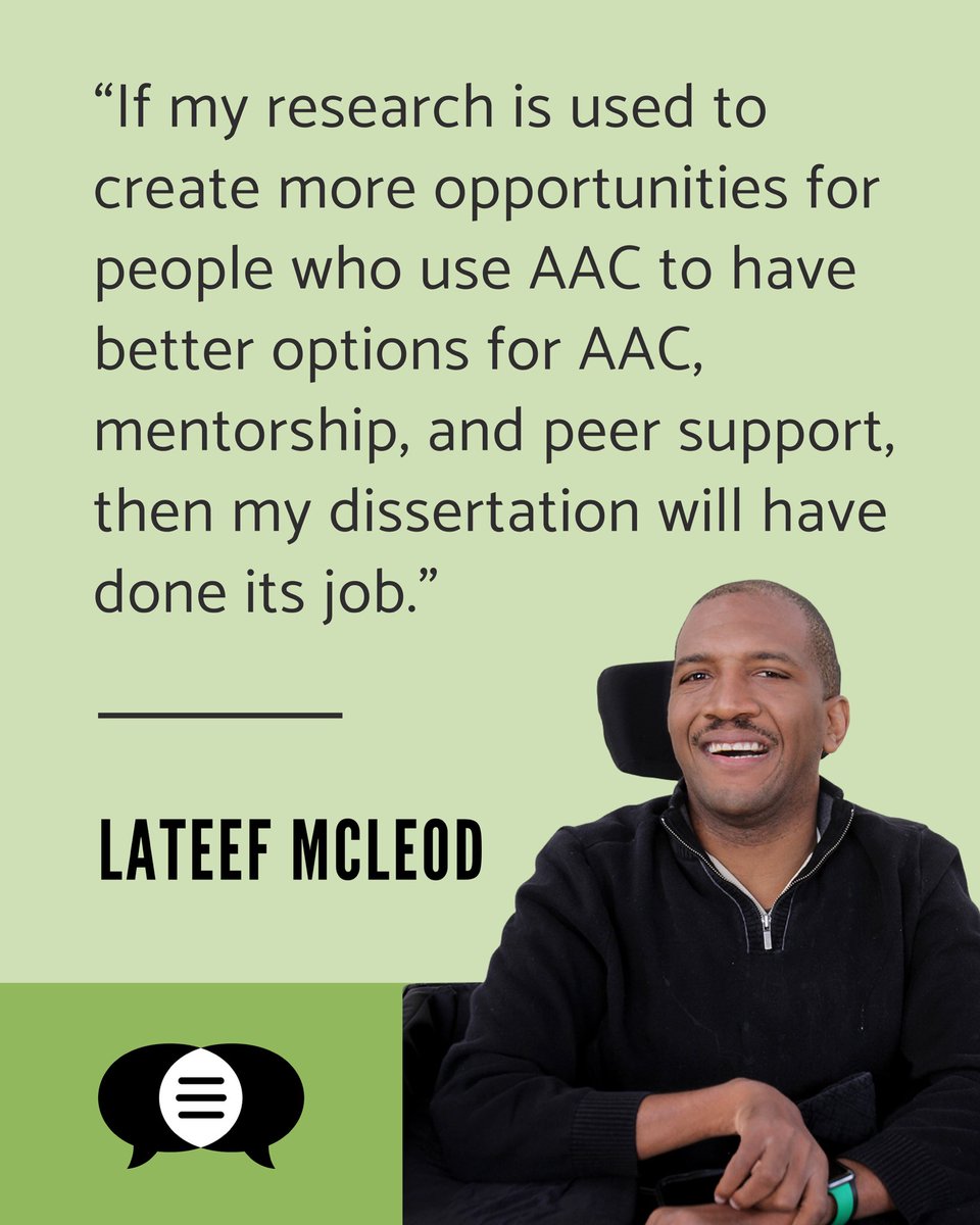 Communica1st's tweet image. We interviewed Board member Lateef McLeod about his dissertation on #PeerMentorship for people who need &amp;amp; use #AAC. It confirmed the importance of mentorship by us &amp;amp; for us, &amp;amp; of co-creating mentorship spaces #accessible to people who use a variety of AAC. lnk.to/aacphd