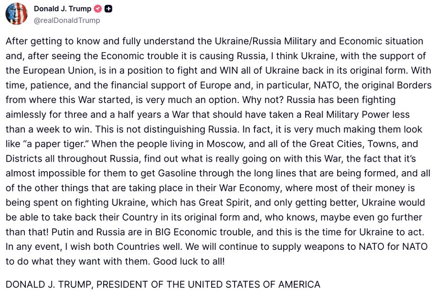 Donald J. Trump standing in front of a podium with the White House logo. Text overlay includes his name and title, "PRESIDENT DONALD J. TRUMP, PRESIDENT OF THE UNITED STATES OF AMERICA."