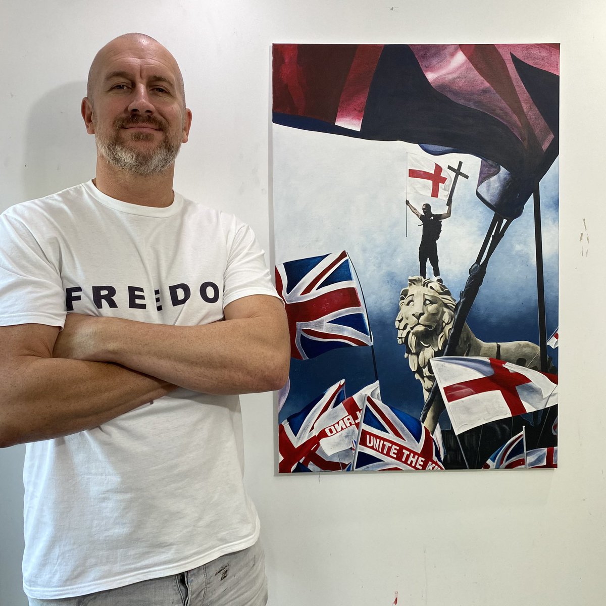 RossBainesArt's tweet image. Introducing… ‘Unite’

My new 3x2ft painting inspired from the historic #UniteTheKingdom march.

Limited edition prints available to preorder now at rossbainesart.com 

I was there and all I saw was a sea of flags and hundreds of thousands of peaceful patriots of all races…