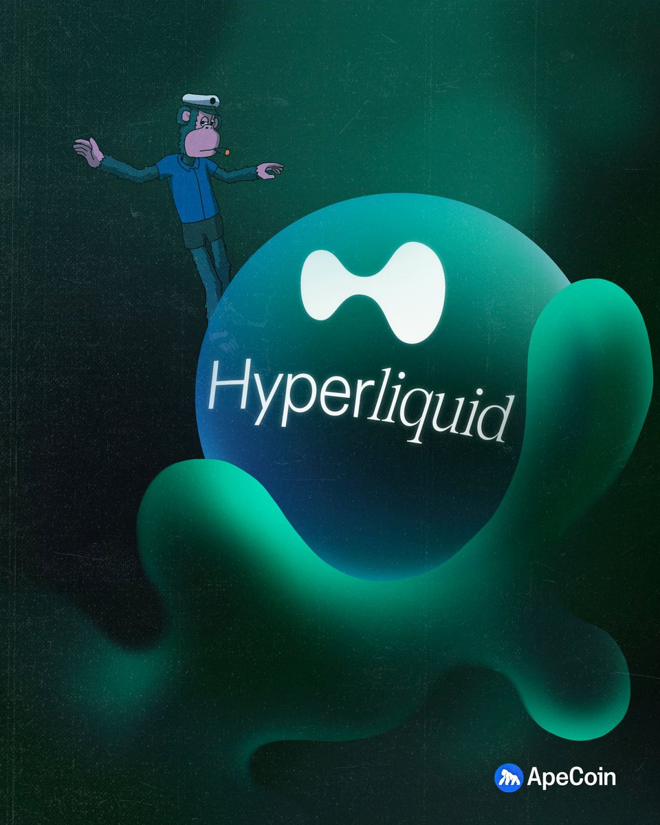apecoin's tweet image. Hyper-financialization of ApeCoin continues on @HyperliquidX.

Earn points. Stack rewards. Let $APE do the heavy lifting.

See you on HyperEVM.
CA: 0xab11329560fa9c9c860bb21a9342215a1265bbb0