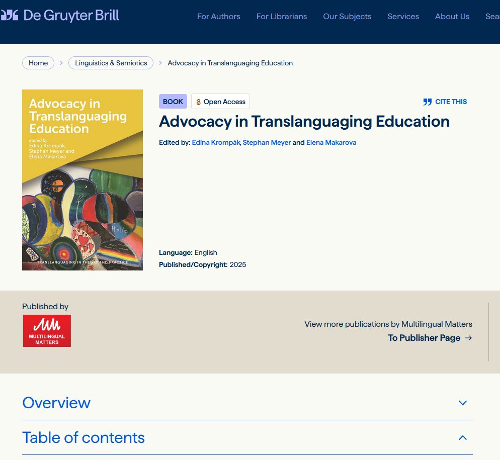📘 Kapitulu berria!
 Karin van der Worp DREAM taldeko kideak, Itxaso Etxebarriarekin batera, translanguaging-ak unibertsitate arteko mugaz gaindiko lankidetzan izan dezakeen rolaz dihardu kapitulu honetan.
 🔗Irakurri hemen: labur.eus/1nbnwsf1
(1/3)