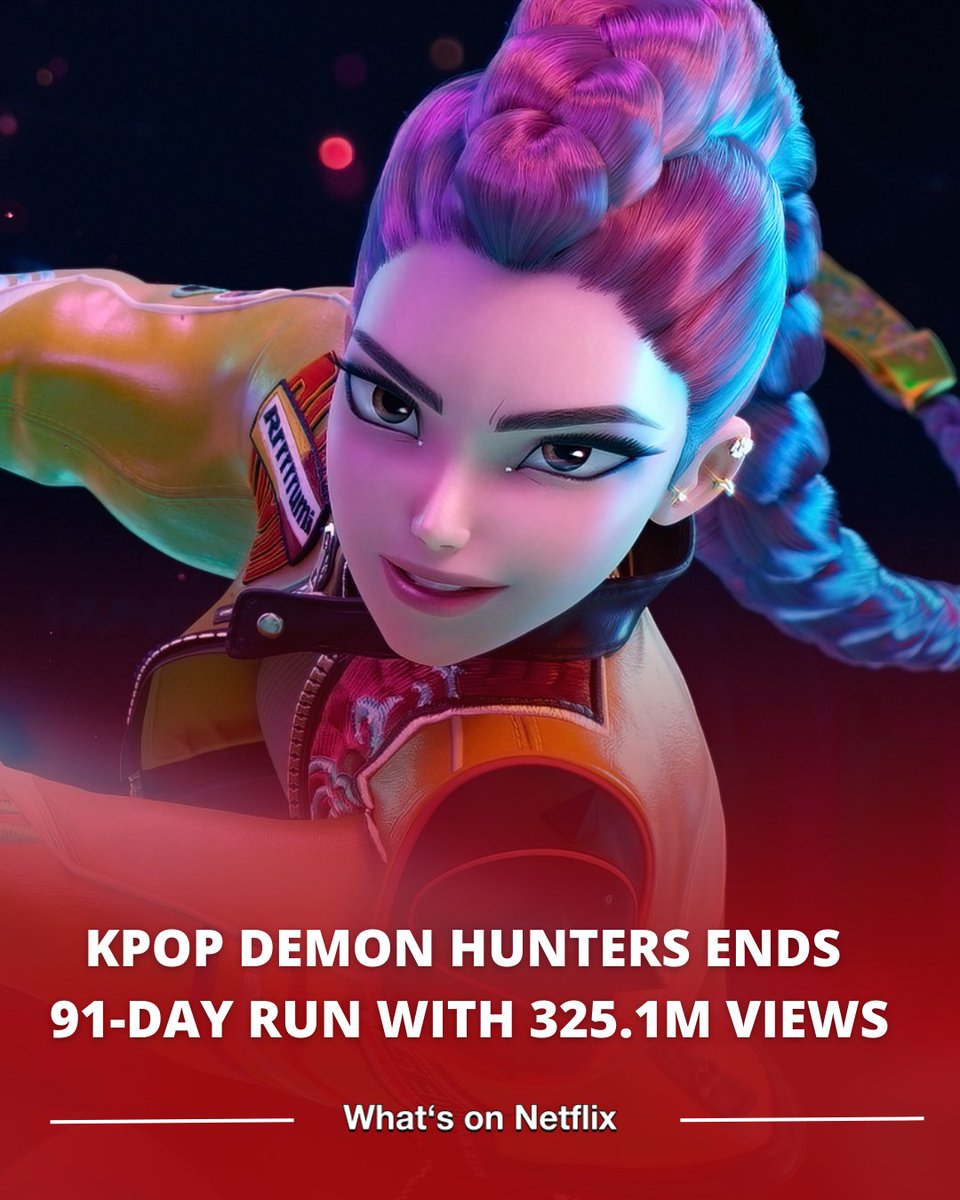 KPOP DEMON HUNTERS has concluded its historic 91-day run on Netflix with 325.1 million views.